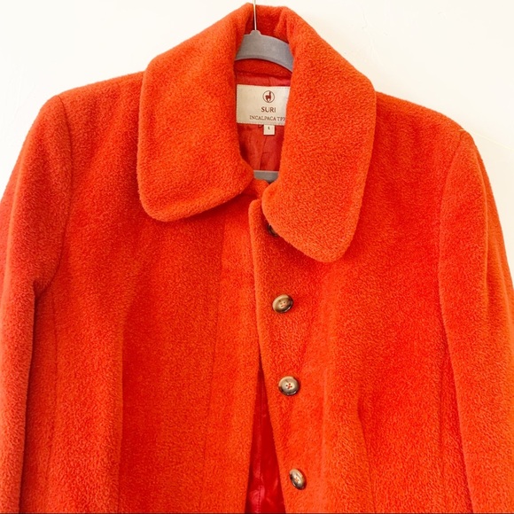 Suri Incalpaca Tx Orange Coat Size Large - Picture 2 of 14